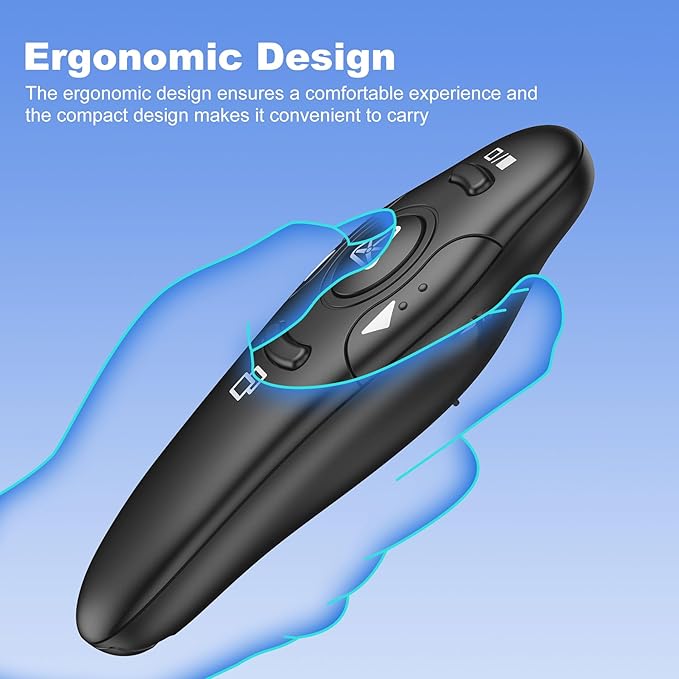 DinoFire Presentation Remote, RF 2.4GZ Rechargeable USB Slide Clicker - Image 5