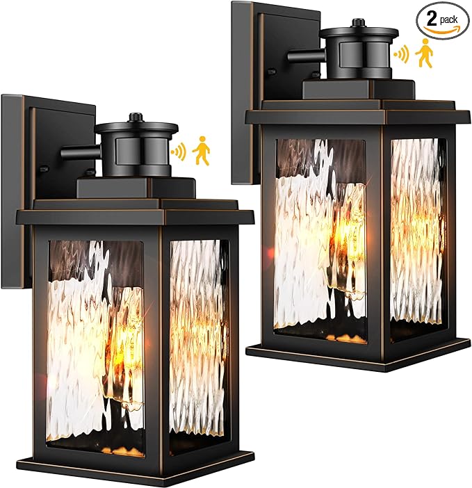 VIANIS 2 Pack Motion Sensor Outdoor Lights, Dusk To Dawn Outdoor Lighting by VIANISLIGHTING