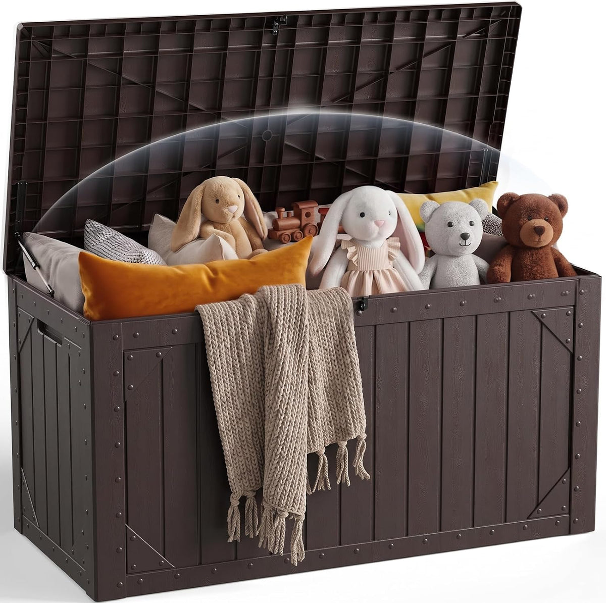 100 gallon outdoor storage box, waterproof large resin, main product view