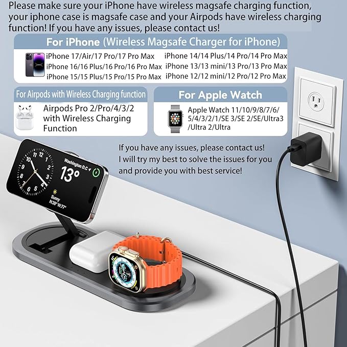 3 in 1 Fast Wireless Charger Stand - Image 2