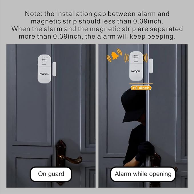 Door Alarms for Kids Safety, 2 Pack 130dB Window Sensor Pool Alarms When Opened - Image 2