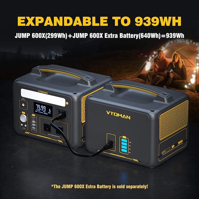 VTOMAN Jump 600X Portable Power Station 600W, 299Wh Solar Generator LiFePO4 - Image 9