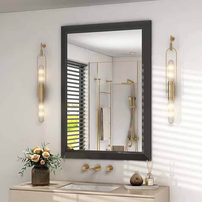 SMIROR Matte Black Bathroom Mirror by SMIROR