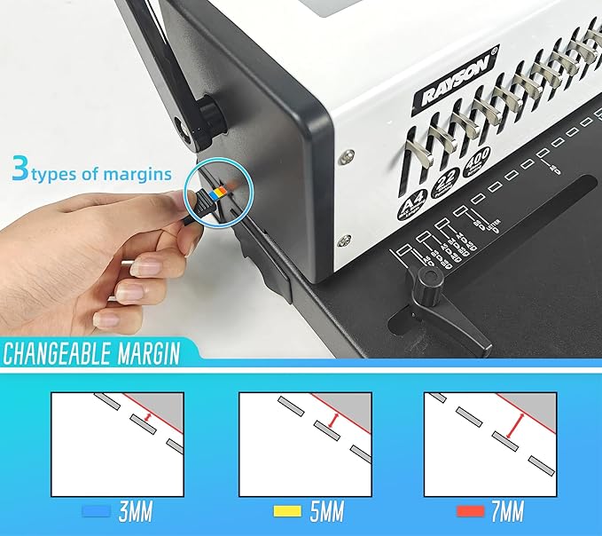 Rayson SD-220B Binding Machine, 21 Holes Comb Binding Machine, Max. Punch 20 - Image 6