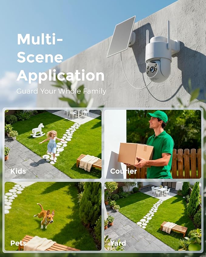 Devo Solar Security Camera Wireless Outdoor, 2.3K HD 360° PTZ Color Night Vision - Image 9