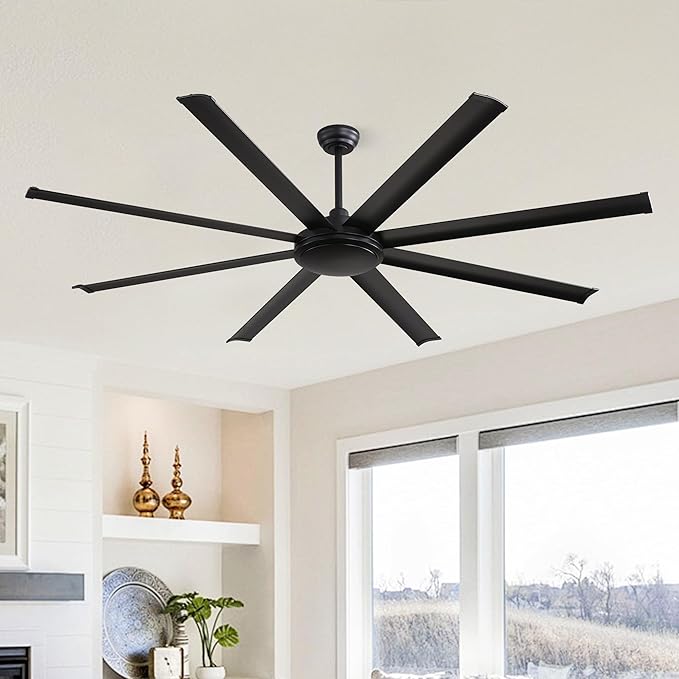 WINGBO 80 Inch Industrial Ceiling Fan without Light, 8 Aluminum Blades Ceiling - Image 8