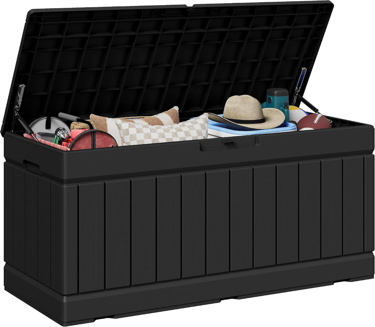 jummico 78 gallon deck box waterproof resin outdoor, main product view