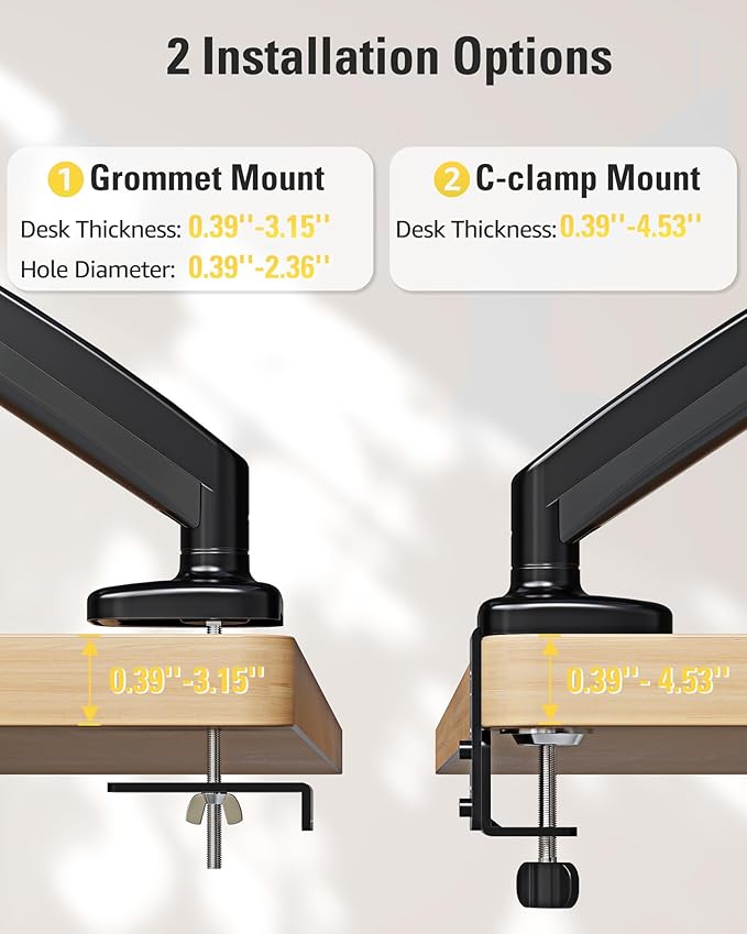 DreamAxis Single Monitor Mount, Gas Spring Monitor Arm - Image 7