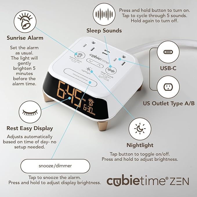 Brandstand CubieTime Zen White | Alarm Clock Charger - Image 2