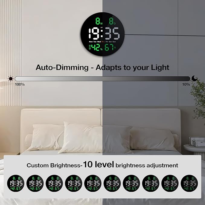 Brauthon Large Digital Clock for Classroom, Digital Classroom Clocks for - Image 4
