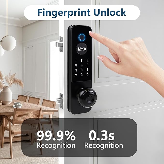 UMIK UMIKSMART Smart Door Lock, Keyless Entry Fingerprint Door Lock - Image 3