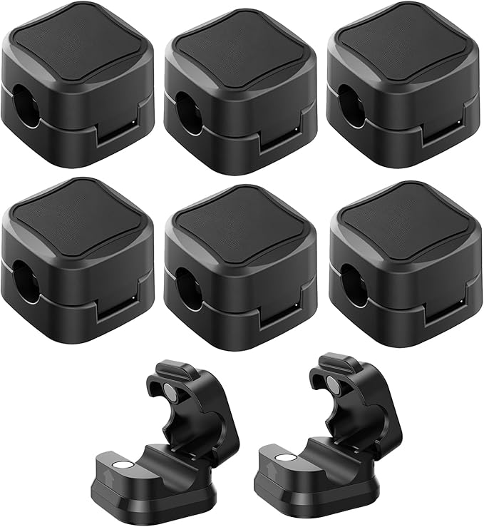 8 Pack Magnetic Cord Organizer, Strong Adhesive Desk Magnetic Cable Clips - Image 7