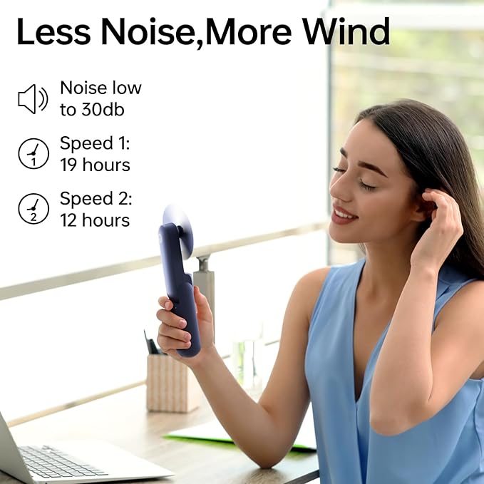 JISULIFE Portable Handheld Fan, Mini 3 In 1 - Image 3