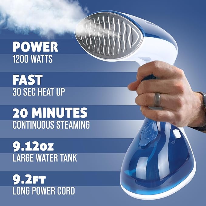 UNDERJAY Steamer for Clothes 1200W, Compact Handheld Garment Steamer for Home - Image 2