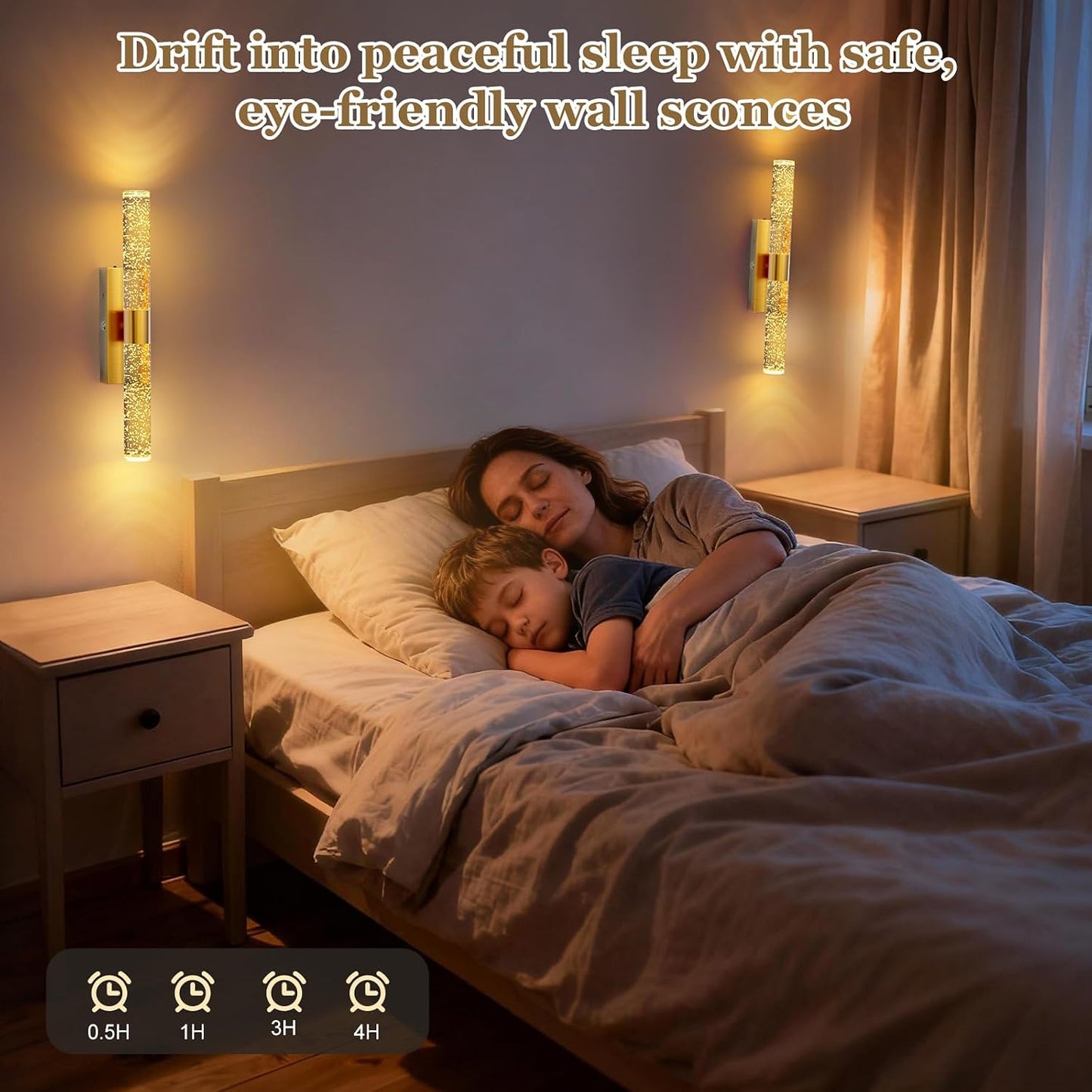 17 Inch Battery Operated Wall Sconces Set of two with 20000mAh Battery | Rechargeable Wall Lights with 3 Color - Wireless LED Arylic Wall Lamp with Remote for Bedroom Bathroom Hallway Living Room