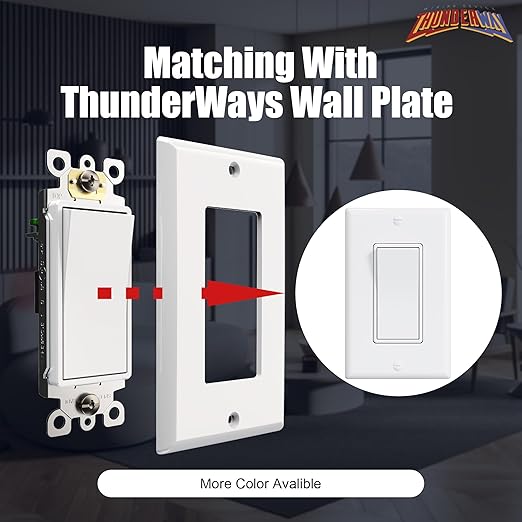 ThunderWay Single Pole Decorator Wall Light Switch - Image 8