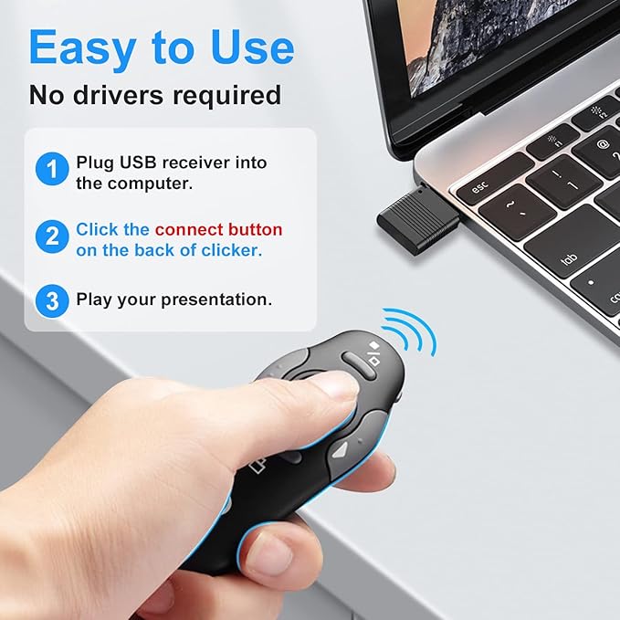 Wireless Presentation Clicker for PowerPoint, Wireless Presenter Remote - Image 5