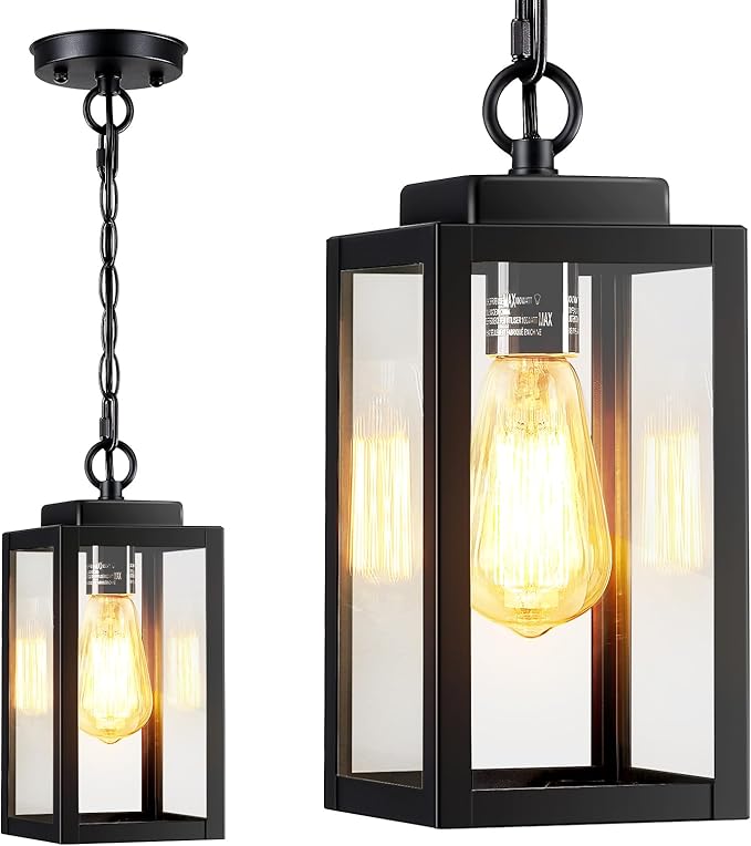 MYHXQ 11'' Outdoor Pendant Light, Modern Outside Chandelier Outdoor Hanging by MYHXQ