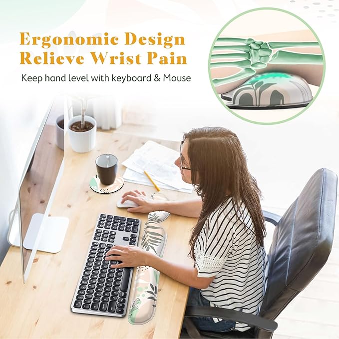 Gimars Enlarge Silky and Superfine Fabric Gel Memory Foam Keyboard Wrist Rest - Image 2