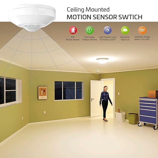 RAYZEEK 360 Degree Ceiling Mount Occupancy Sensor Switch, High Sensitive - Image 2