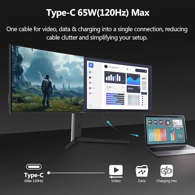 5K Monitor, Z-Edge 49 inch IPS Curved Gaming Monitor, DQHD 5120x1440 Computer - Image 5