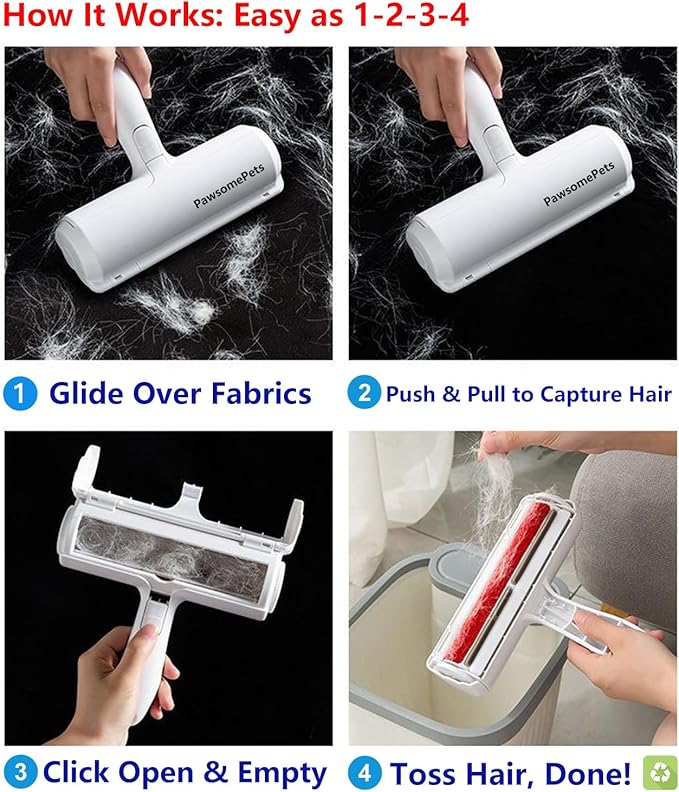 Pawsome Pets Pet Hair Remover Gift Set Reusable Lint Roller Cat and Dog Hair - Image 5