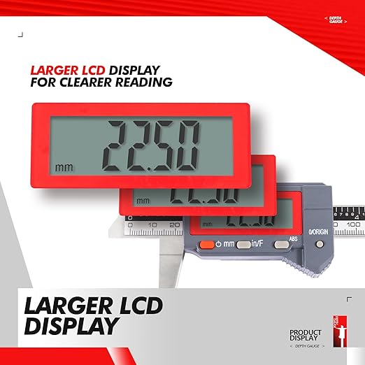 UNIPEC Absolute Digital Depth Caliper 0-150mm / 0-6", ±0.02mm Accuracy - Image 4