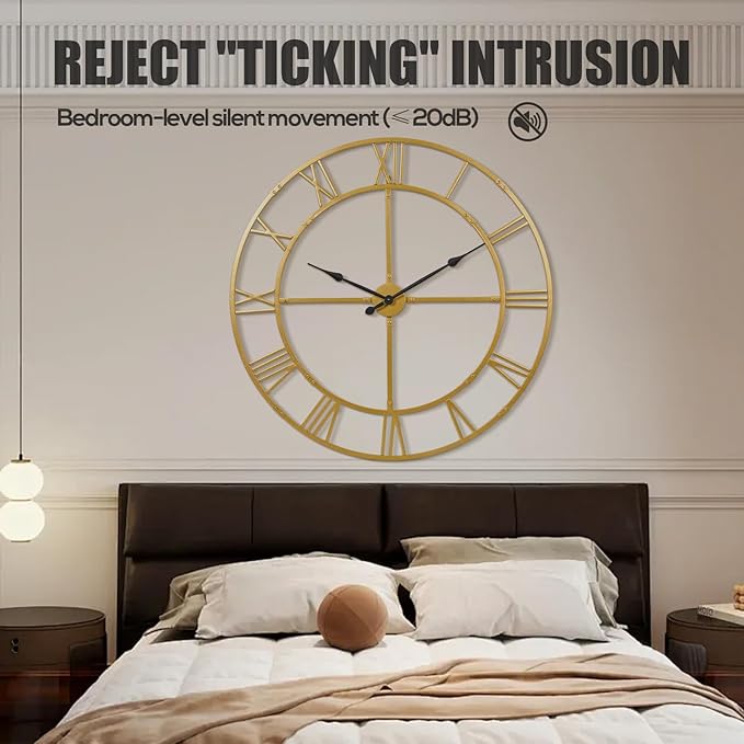 Ohweog Large Wall Clock for Living Room Decor – 40 Inch Silent Non-Ticking - Image 4