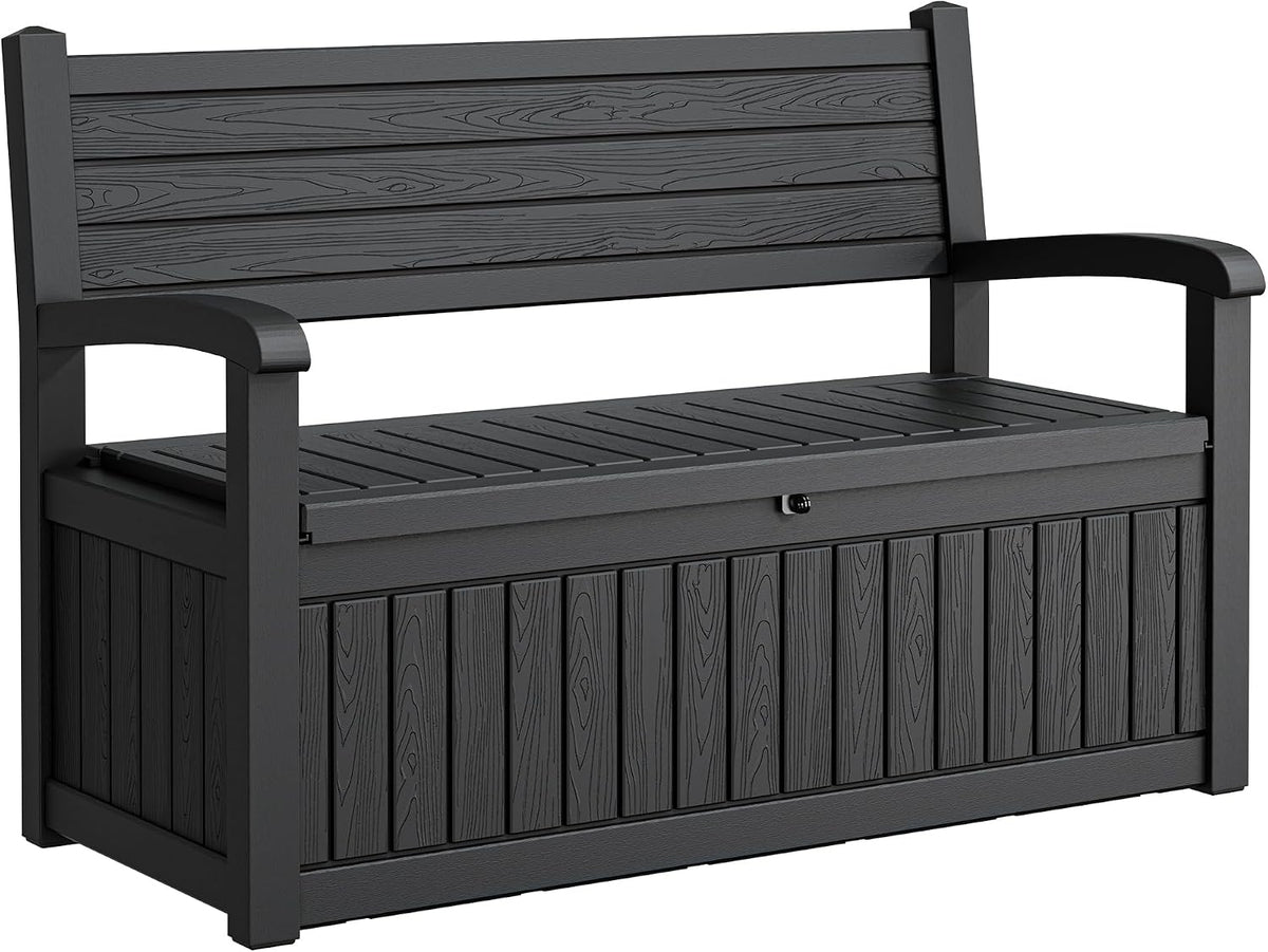 80 gallon lockable deck bench with storage, resin, main product view