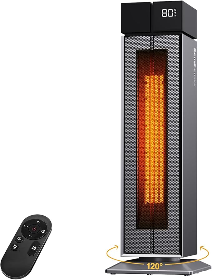 ComDomus Electric Heaters for Indoor Use, 25” Space Heater Large Room by ComDomus