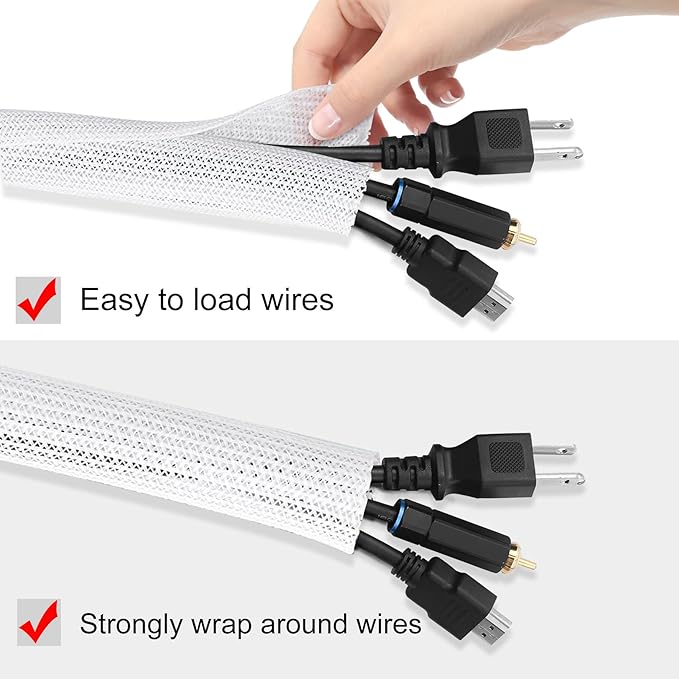 Moxita 10ft - 1/2 inch Cable Sleeve Split Wire Loom Tubing - Image 2