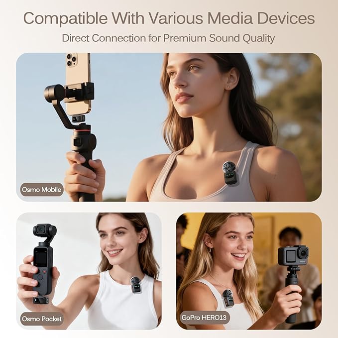 LIZHUZHONG Ai Mini Mic Wireless Lavalier Microphone System, Magnetic & Clip-On - Image 4