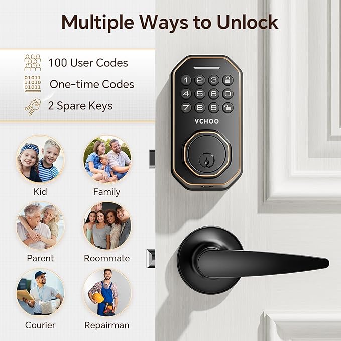 VCHOO Keyless Entry Door Lock Set Smart Locks - Image 4