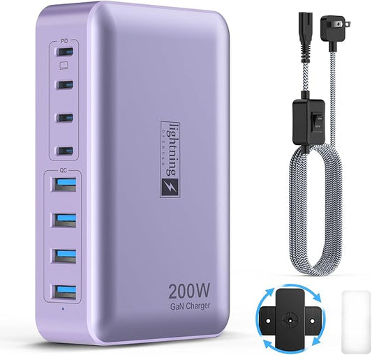 8-Port Type C Fast Charger Block 200W by lightningofertas