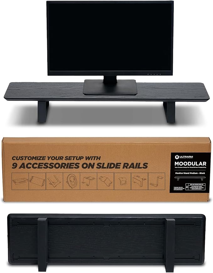 ULTRARM Moodular Wooden Monitor Stand 33.4” Desk Organizer by ULTRARM