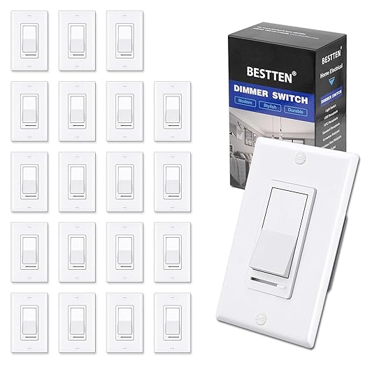 BESTTEN 20 Pack Dimmer Light Switch, Compatible by BESTTEN