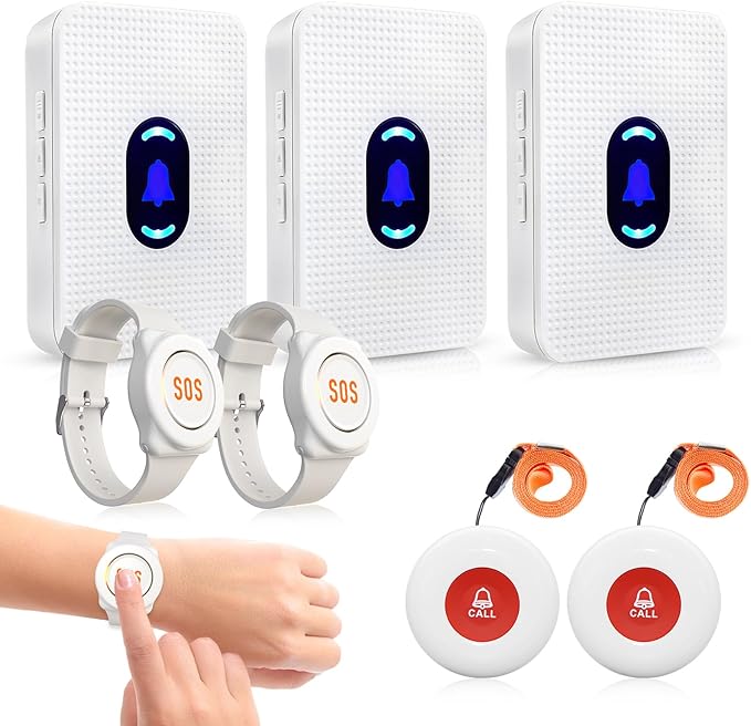 Daytech Wireless Caregiver Pager Call Button Elderly Nurse Alert System by DAYTECH