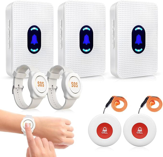 Daytech Wireless Caregiver Pager Call Button Elderly Nurse Alert System by DAYTECH