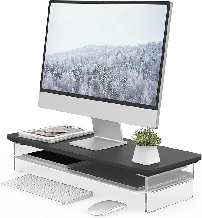 Fenge Acrylic Monitor Stand Riser, 23.6 Inches Monitor Stand by Fenge