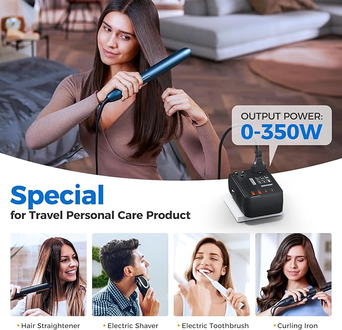 DOACE 350W Voltage Converter US to Europe - 220V to 110V Converter - Image 5