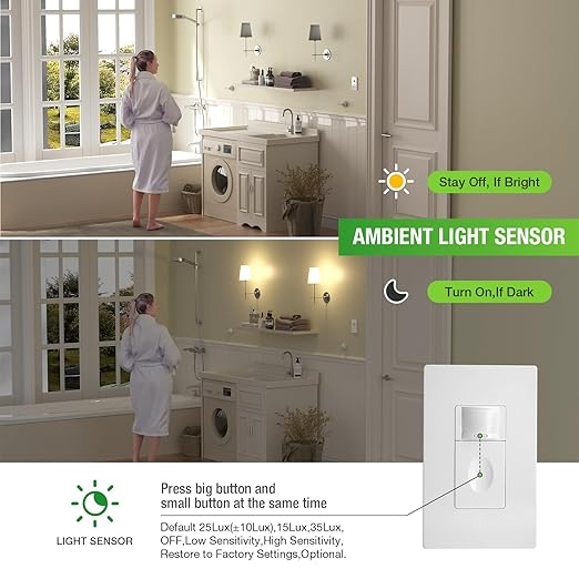 RAYZEEK Motion Sensor Light Switch, Single Pole, Ground Wire Required, OCC & - Image 7