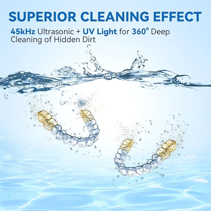 Hosoote Dental Ultrasonic Retainer Cleaner Machine, 45kHz Cleaning Pod - Image 2