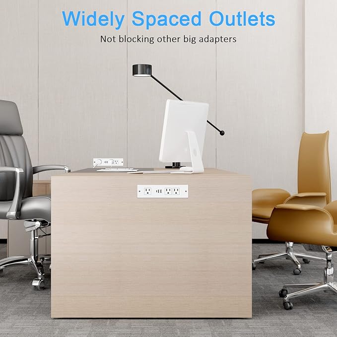 Recessed Power Strip, Furniture Plug in 3 Outlets & Fast Charging 20W PD USB-C - Image 7