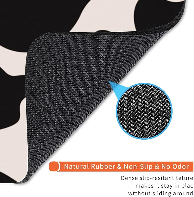 Armanza Square Mouse Pad Black Cow Print, Personalized Premium-Textured Custom - Image 5