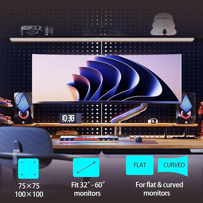 NB Gaming Monitor Arm or for 32 to 60 Inches Screen, Load up to 20 kg, VESA - Image 2