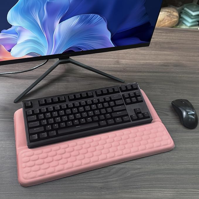 Computer Keyboard Stand with Wrist Rest, Ergonomic Tilted Keyboard Holder - Image 7