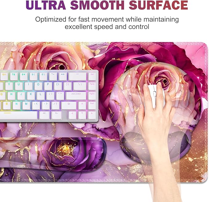Gaming Mouse Pad, Large Desk Mat, Cute Desk Pad Protector, 4in1 XXL Mousepad + - Image 4