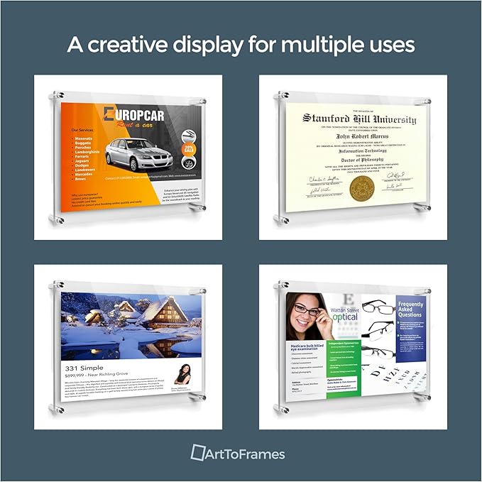 ArtToFrames 16x16 Inch Double Panel Floating Acrylic Picture Frame comes - Image 2