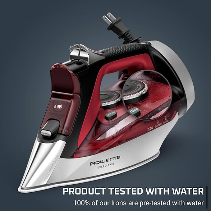 Rowenta Iron, Focus Excellence Stainless Steel Soleplate Steam Iron - Image 6