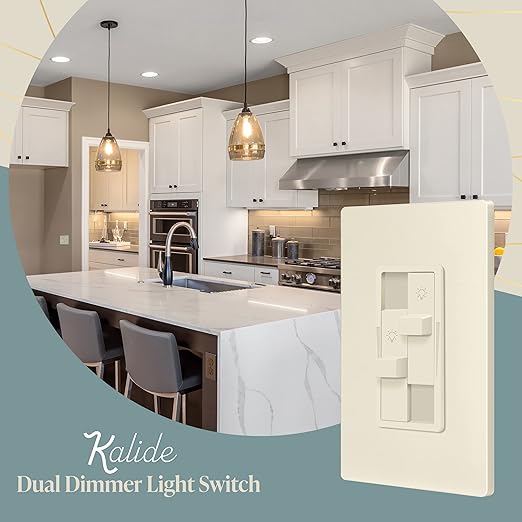 TOPGREENER Kalide Dual Load Dimmer Light Switch, Double LED Dimmer Switch - Image 2